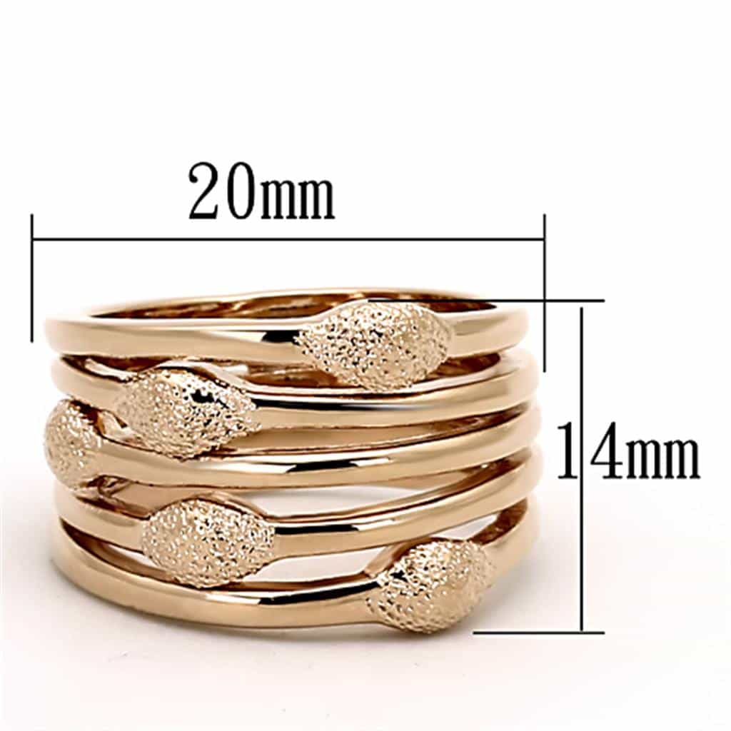 Brass Rose Gold Matte Textured Multi Row Stacking Band Ring view 4