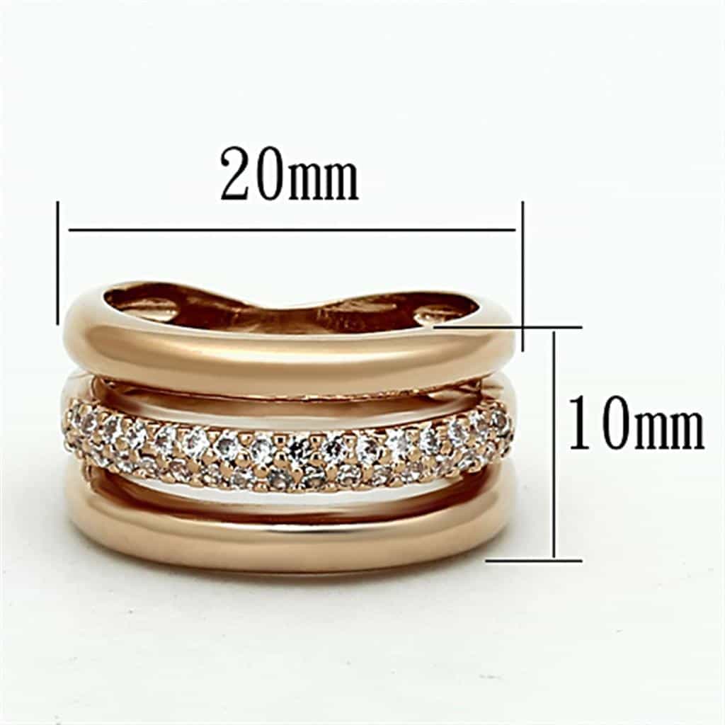 Brass Gold CZ Pave Crossover Band Ring | The Stainless Jewelry view 2