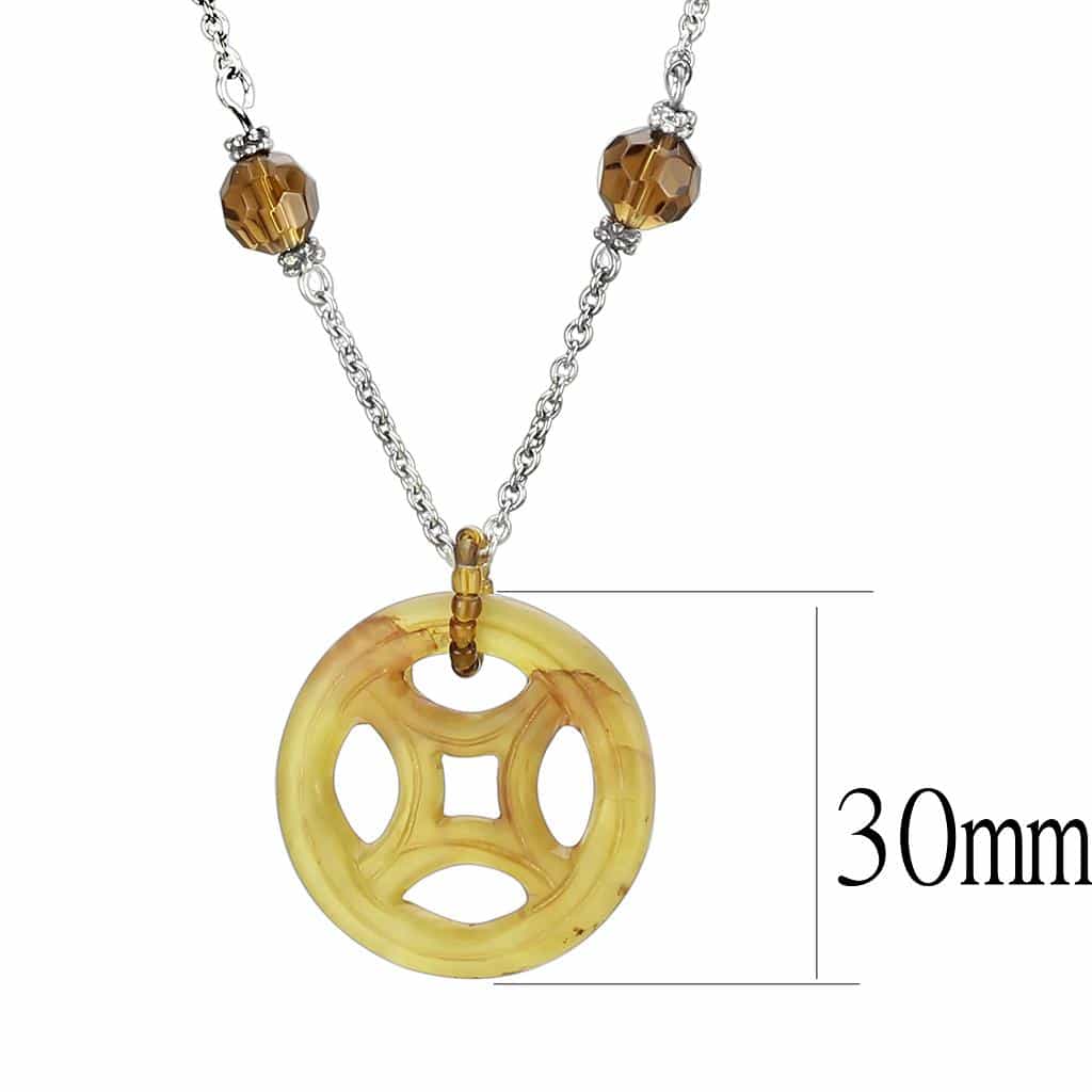 Sterling Silver Gold Silver Two Tone Crystal Bead Necklace view 2