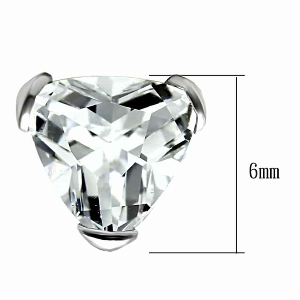 Sterling Silver CZ Heart Oversized Stud Earrings view 2