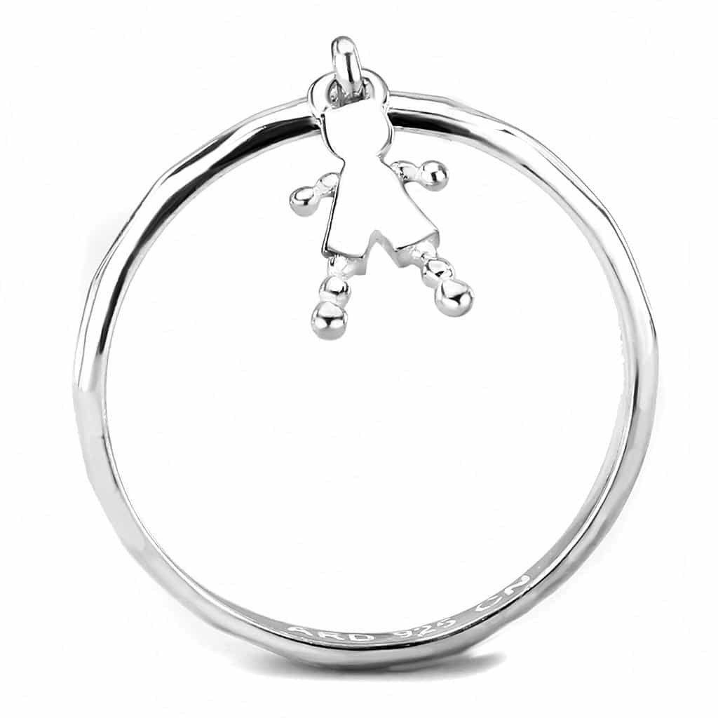 Sterling Silver Boy Silhouette Charm Dangle Ring view 7