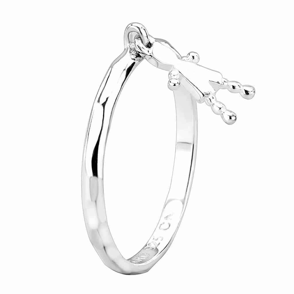 Sterling Silver Boy Silhouette Charm Dangle Ring view 4