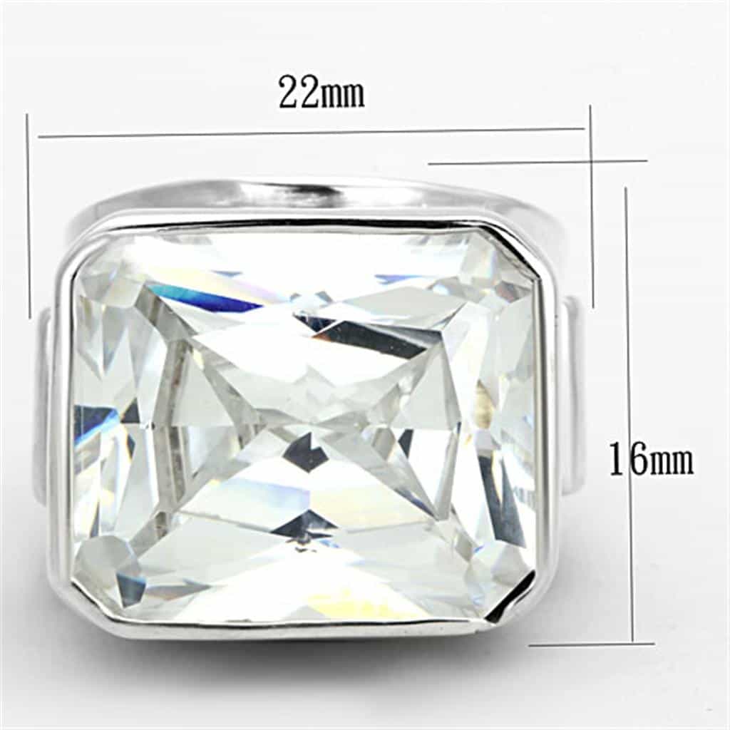 Sterling Silver Emerald Cut Lattice Ring | The Stainless Jewelry view 2