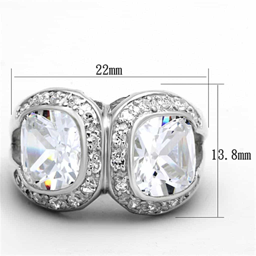 Sterling Silver CZ Double Pear Pave Cocktail Ring view 2