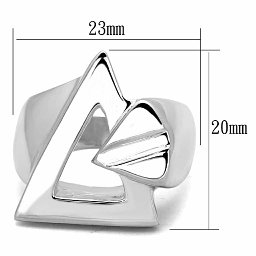 Sterling Silver Geometric Angular Cutout Wide Band Ring view 4