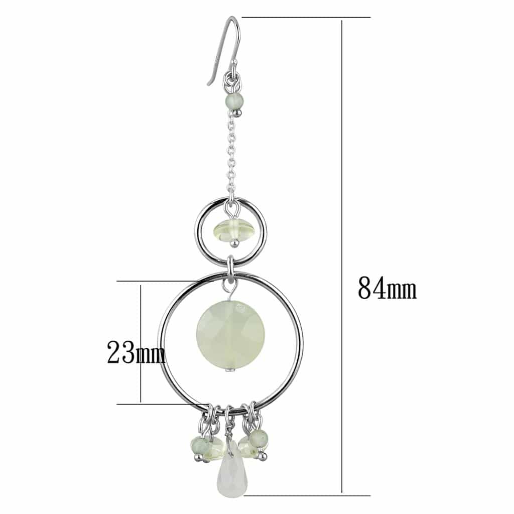 Sterling Silver CZ Gemstone Bead Thread Earrings view 2