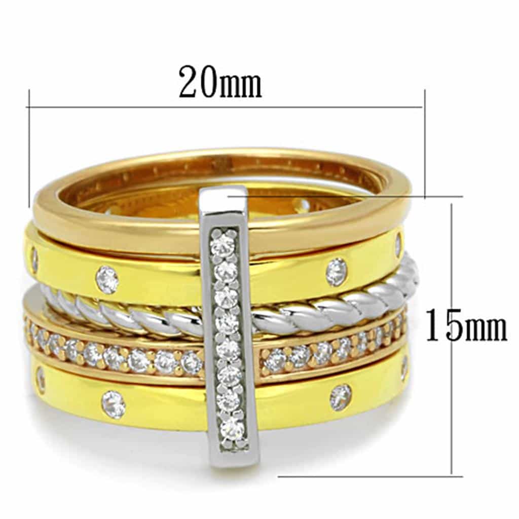 Sterling Silver Channel Two Tone Ring | The Stainless Jewelry view 2