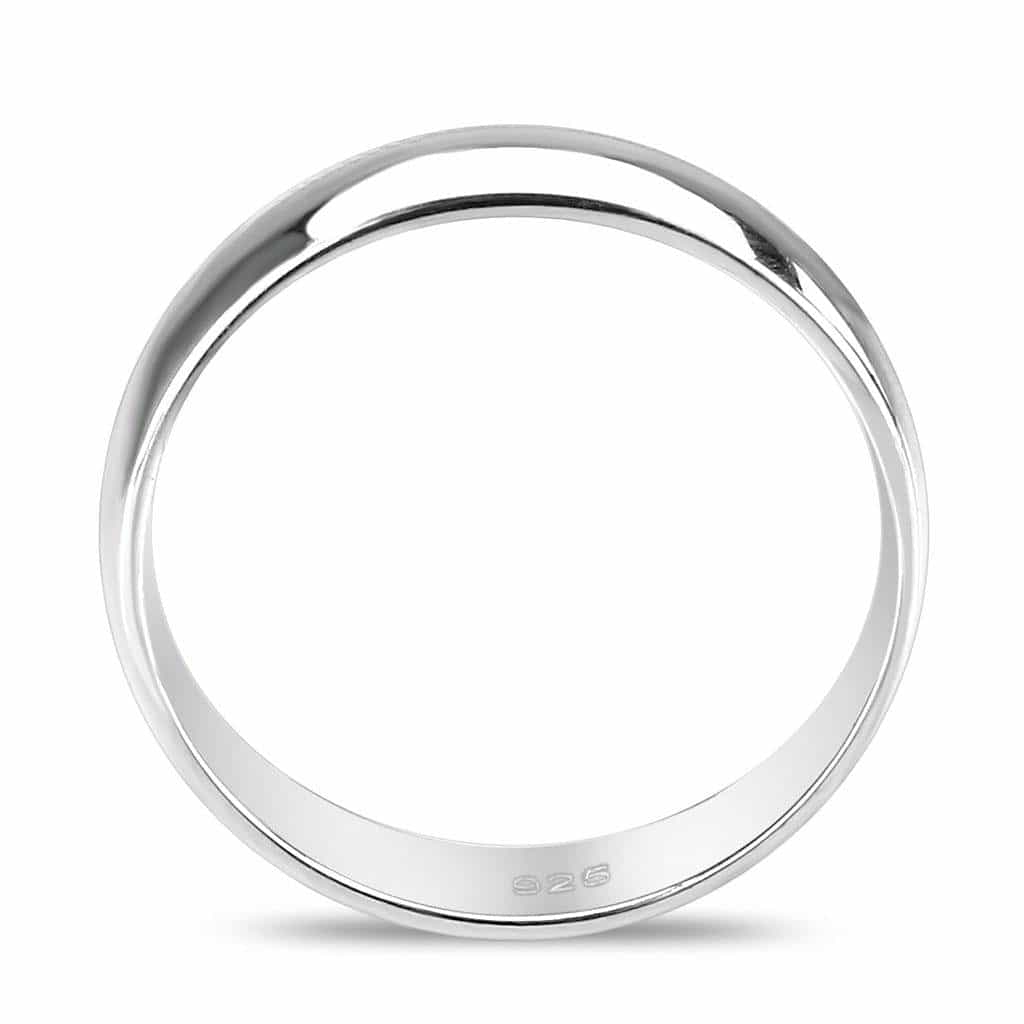 Sterling Silver Polished Classic Wedding Band Ring view 10