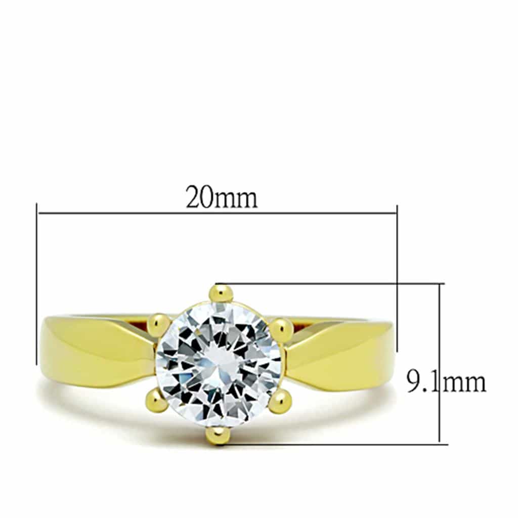 Stainless Steel Solitaire Classic Ring | The Stainless Jewelry view 6