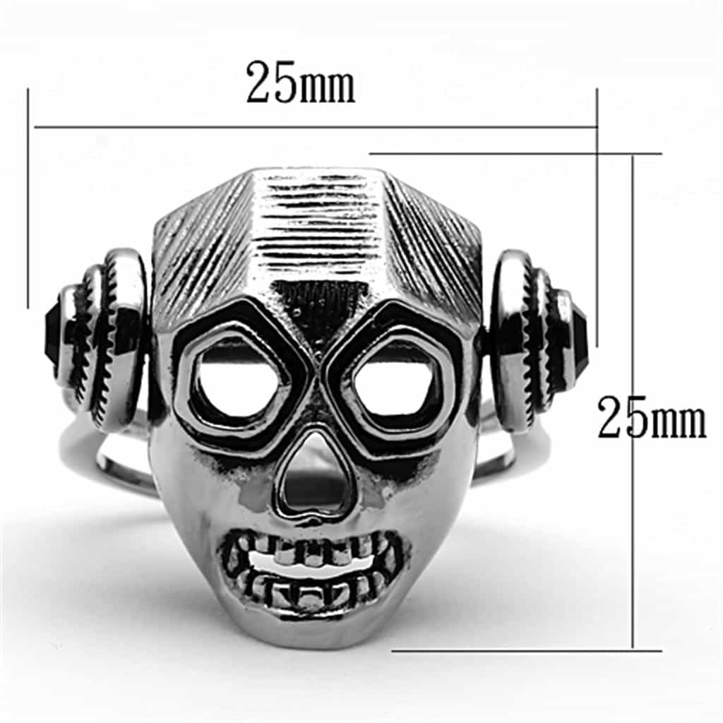 Stainless Steel Skull Eyed Band Ring | The Stainless Jewelry view 2