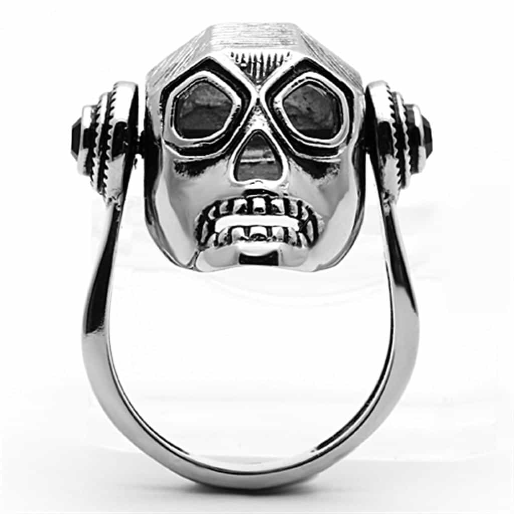 Stainless Steel Skull Eyed Band Ring | The Stainless Jewelry view 3
