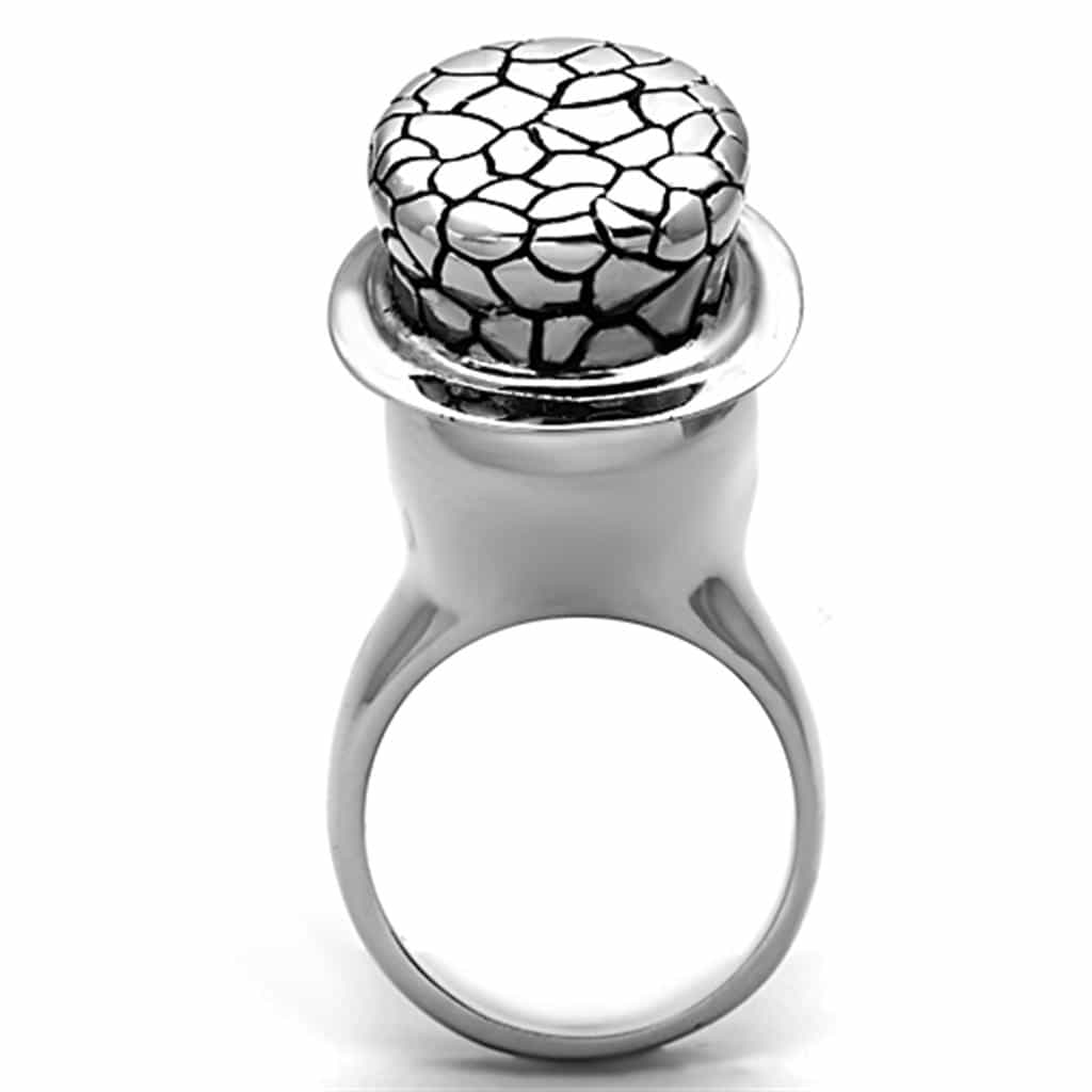 Stainless Steel Skull Top Hat Statement Ring view 4