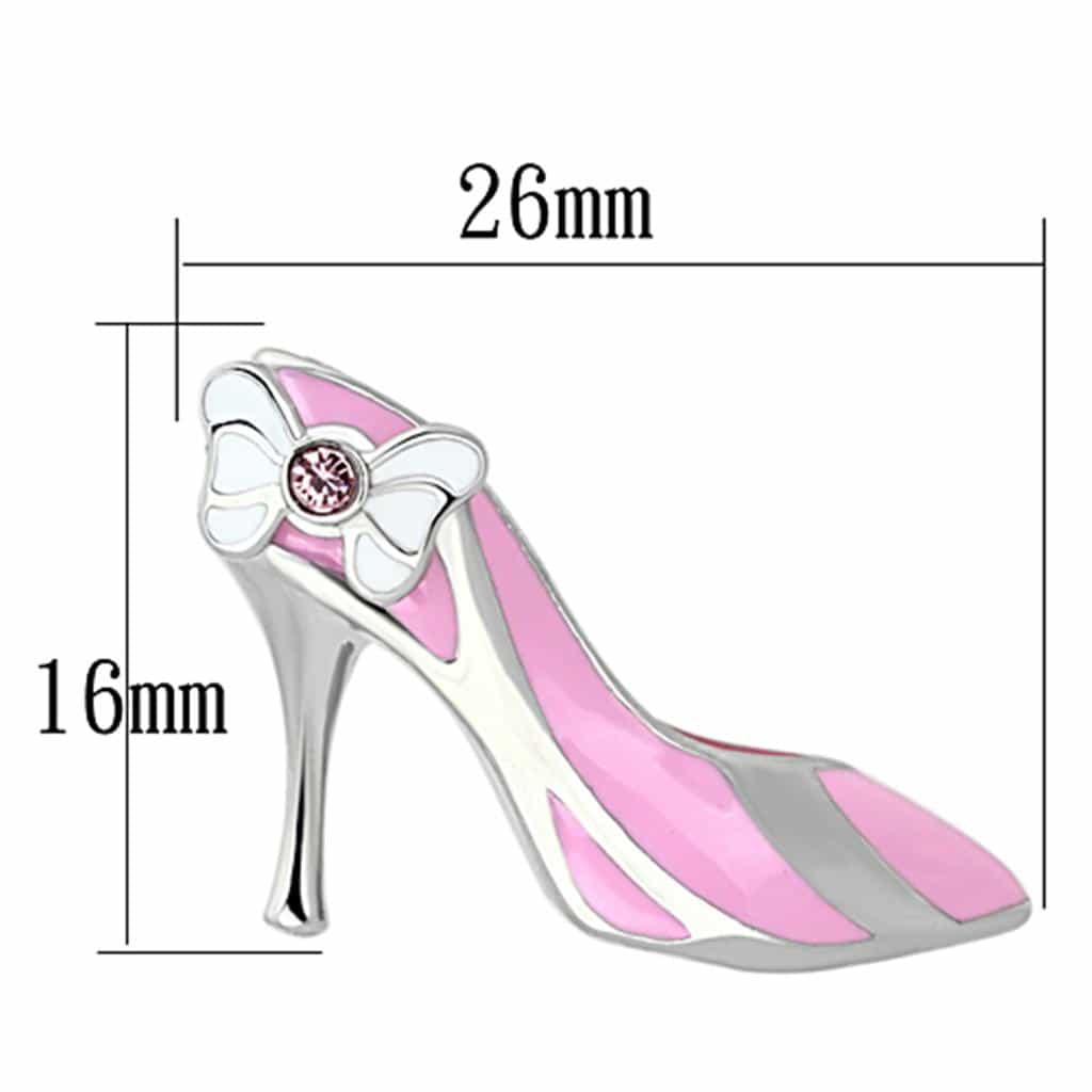 Stainless Steel Pink Enamel High Heel Stud Ring view 2