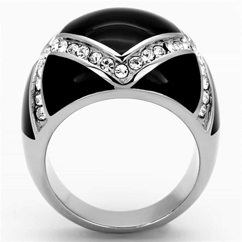 Stainless Steel Chevron Crossover Ring | The Stainless Jewelry view 7