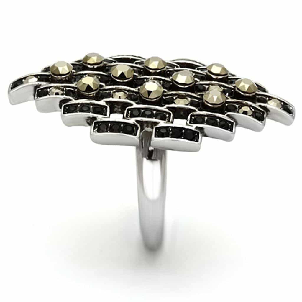 Stainless Steel Gold Studded Band Ring | The Stainless Jewelry view 4