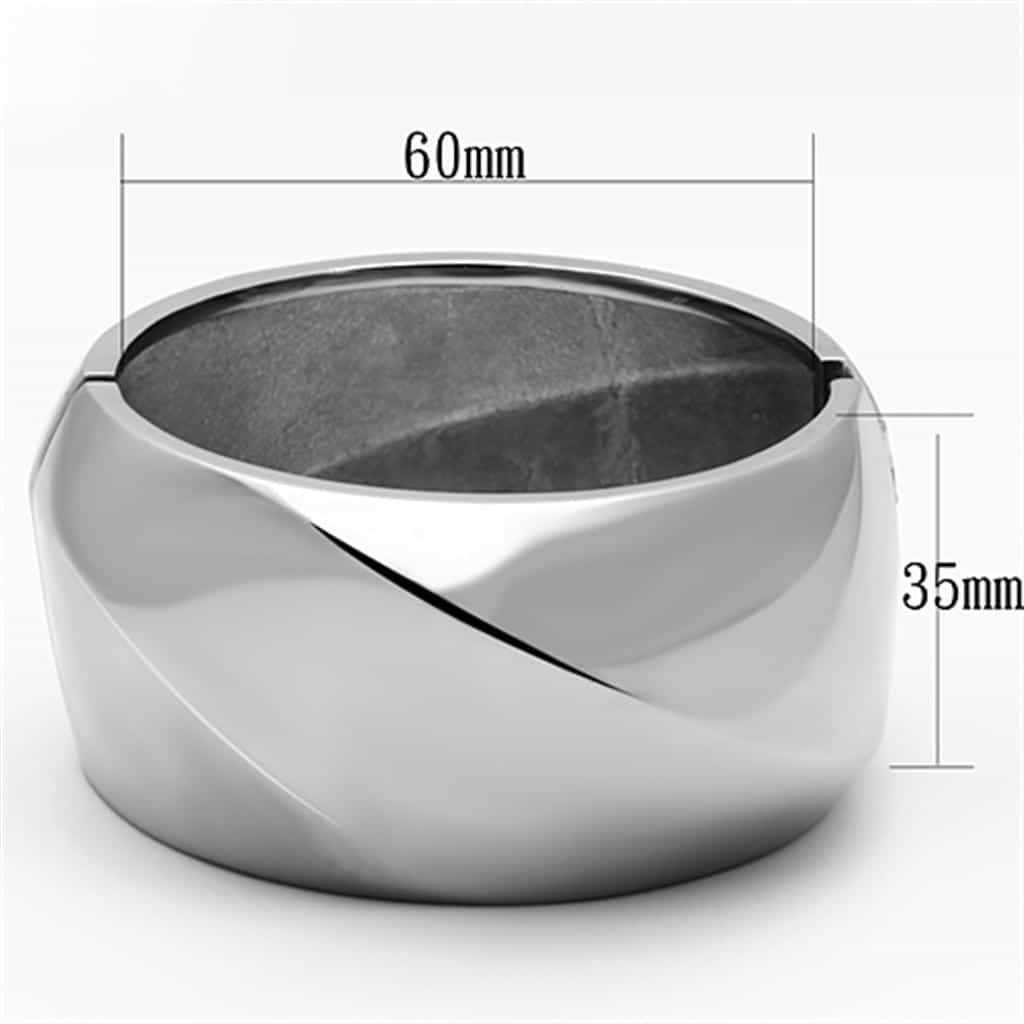 Stainless Steel Polished Wide Dome Band Bracelet view 2