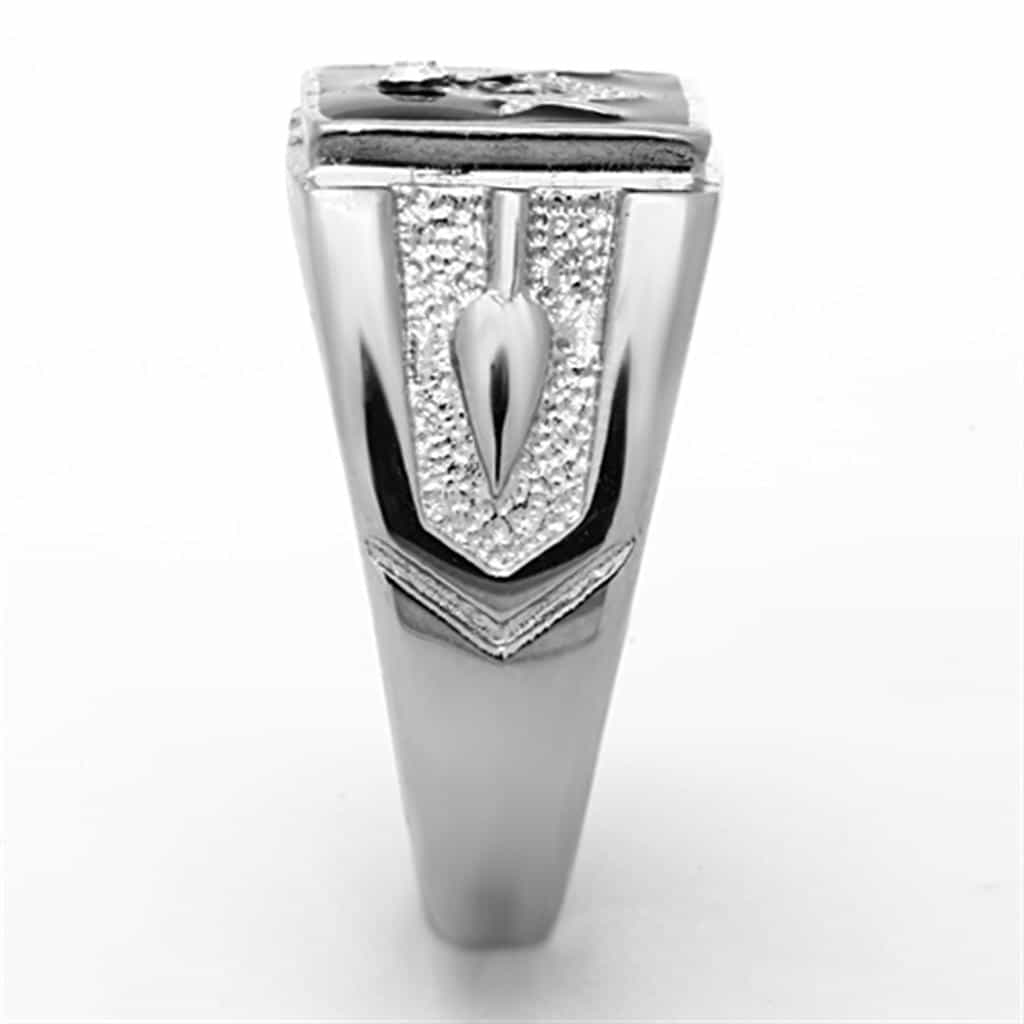 Stainless Steel Masonic Square Compass Signet Ring view 9