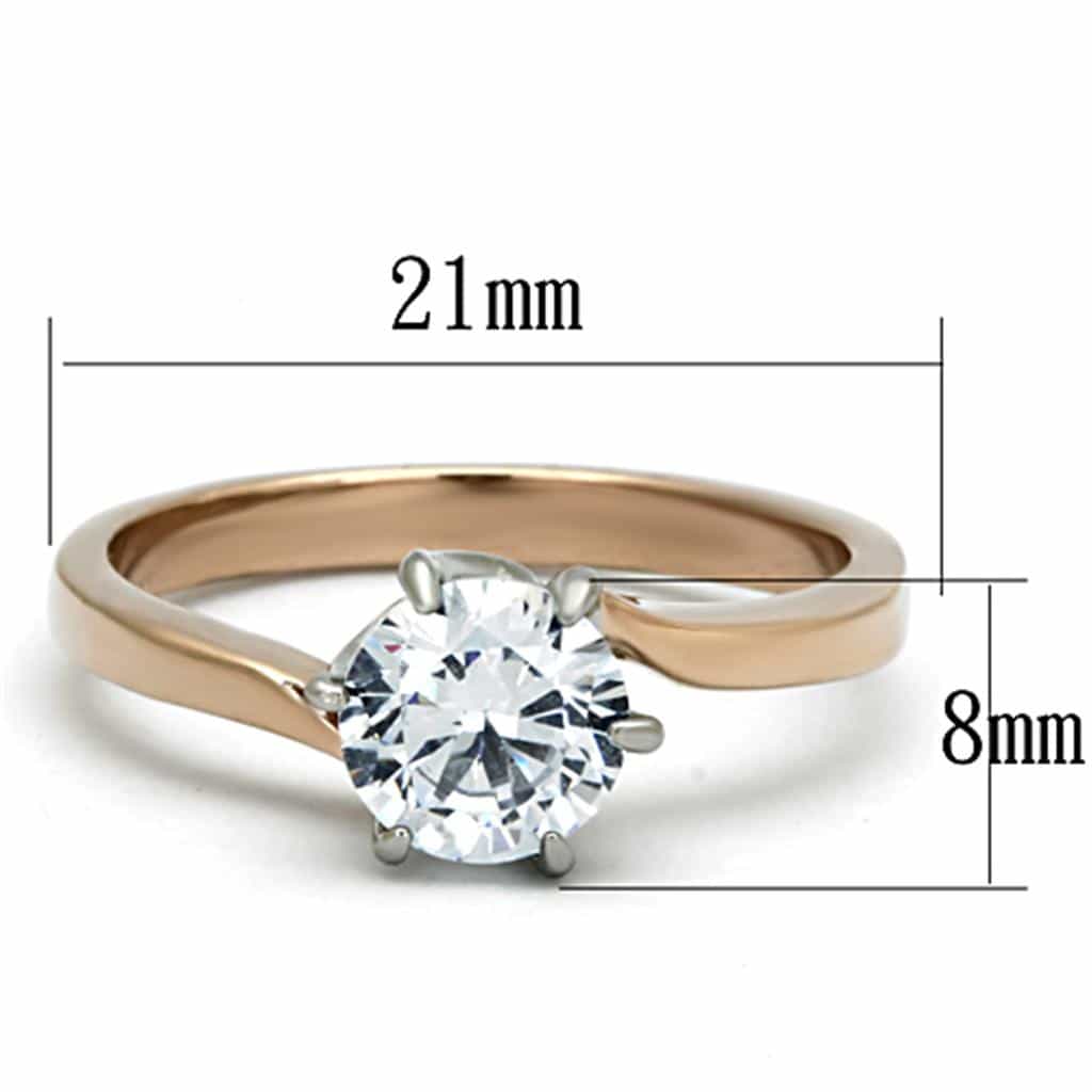 Stainless Steel Solitaire Slim Band Ring | The Stainless Jewelry view 6