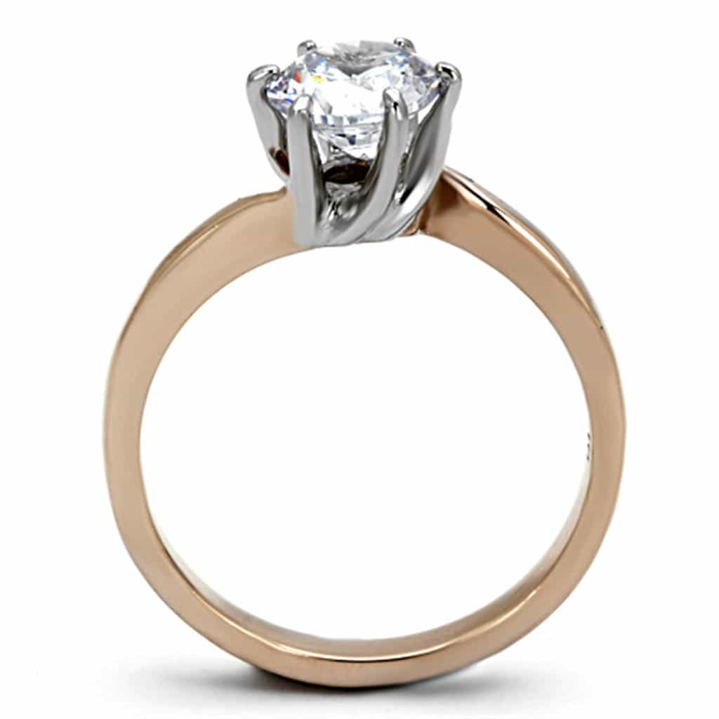 Stainless Steel Solitaire Slim Band Ring | The Stainless Jewelry view 7