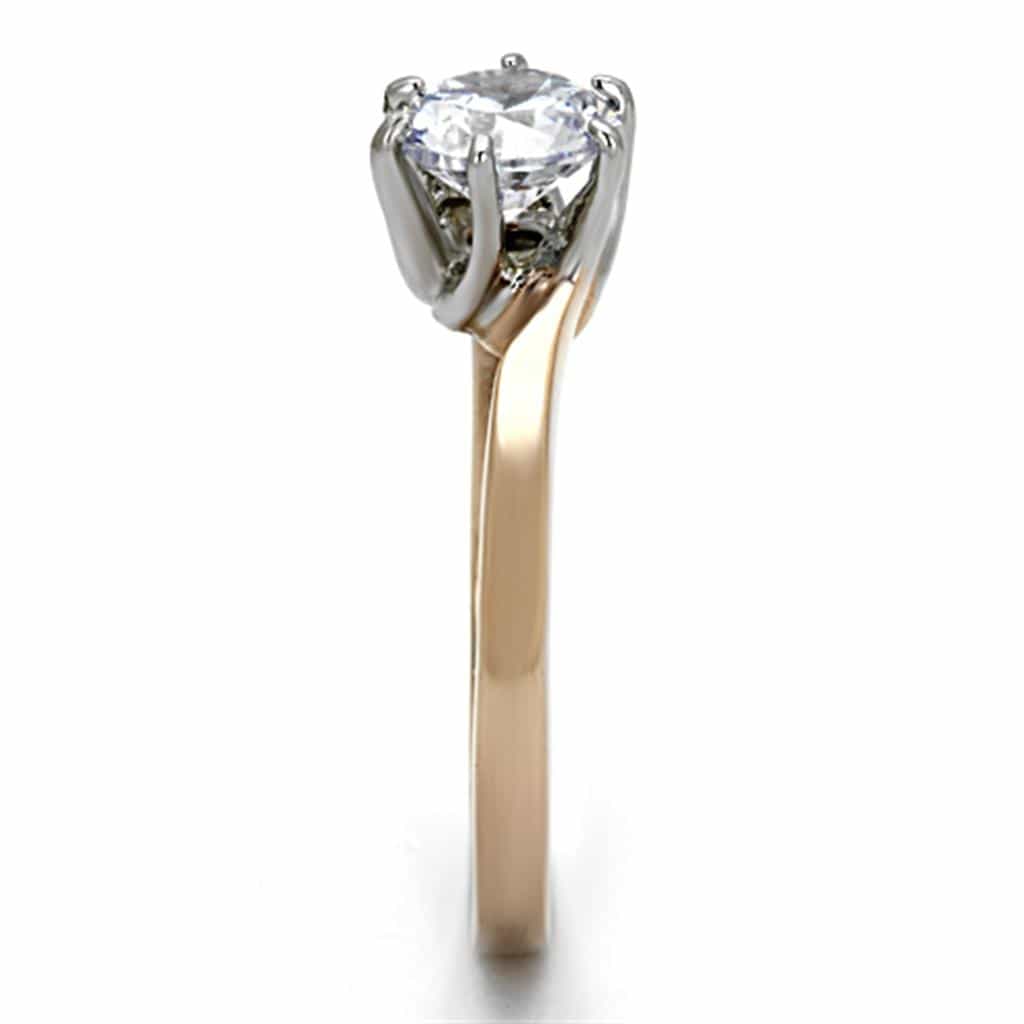 Stainless Steel Solitaire Slim Band Ring | The Stainless Jewelry view 8