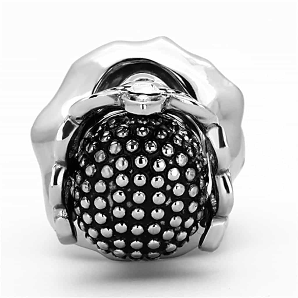 Stainless Steel Skull Crown Crossbones Statement Ring view 4
