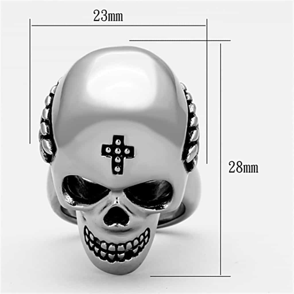Stainless Steel Skull Cross Gothic Ring | The Stainless Jewelry view 2