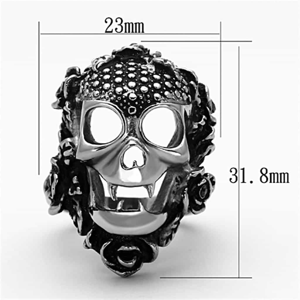 Stainless Steel Viking Skull Bearded Ring | The Stainless Jewelry view 2