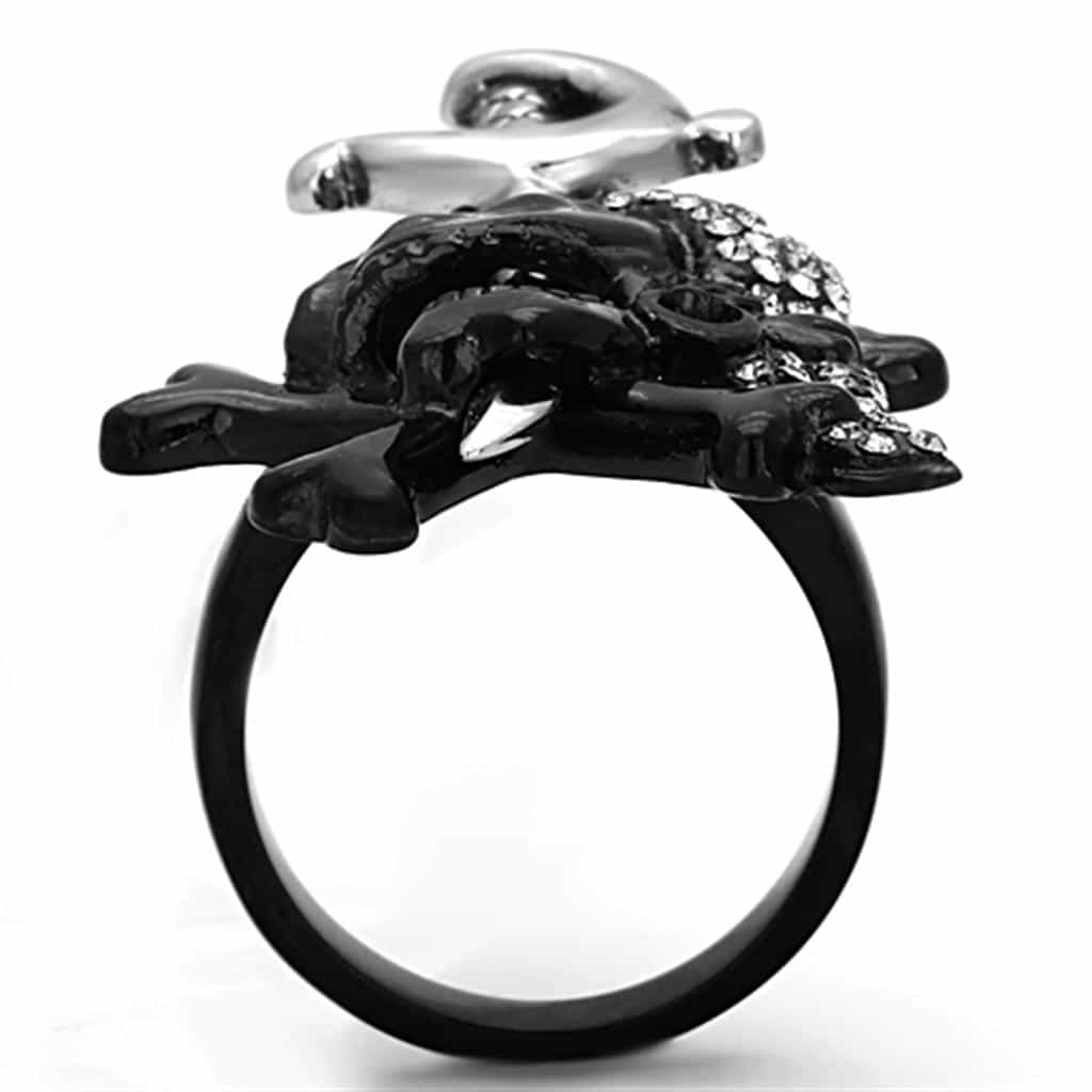 Stainless Steel Black CZ Elephant Sword Statement Ring view 8