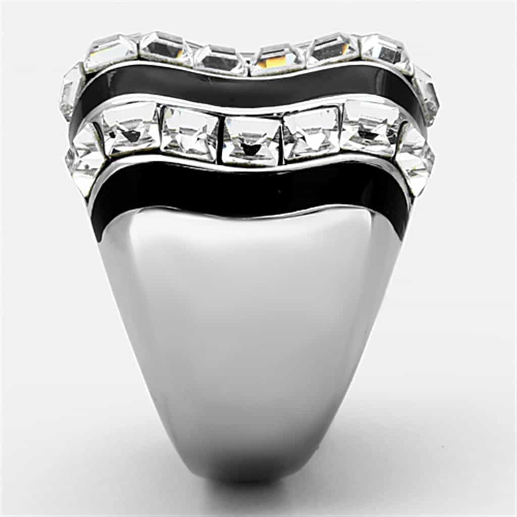 Stainless Steel Onyx Triple Row Ring | The Stainless Jewelry view 4