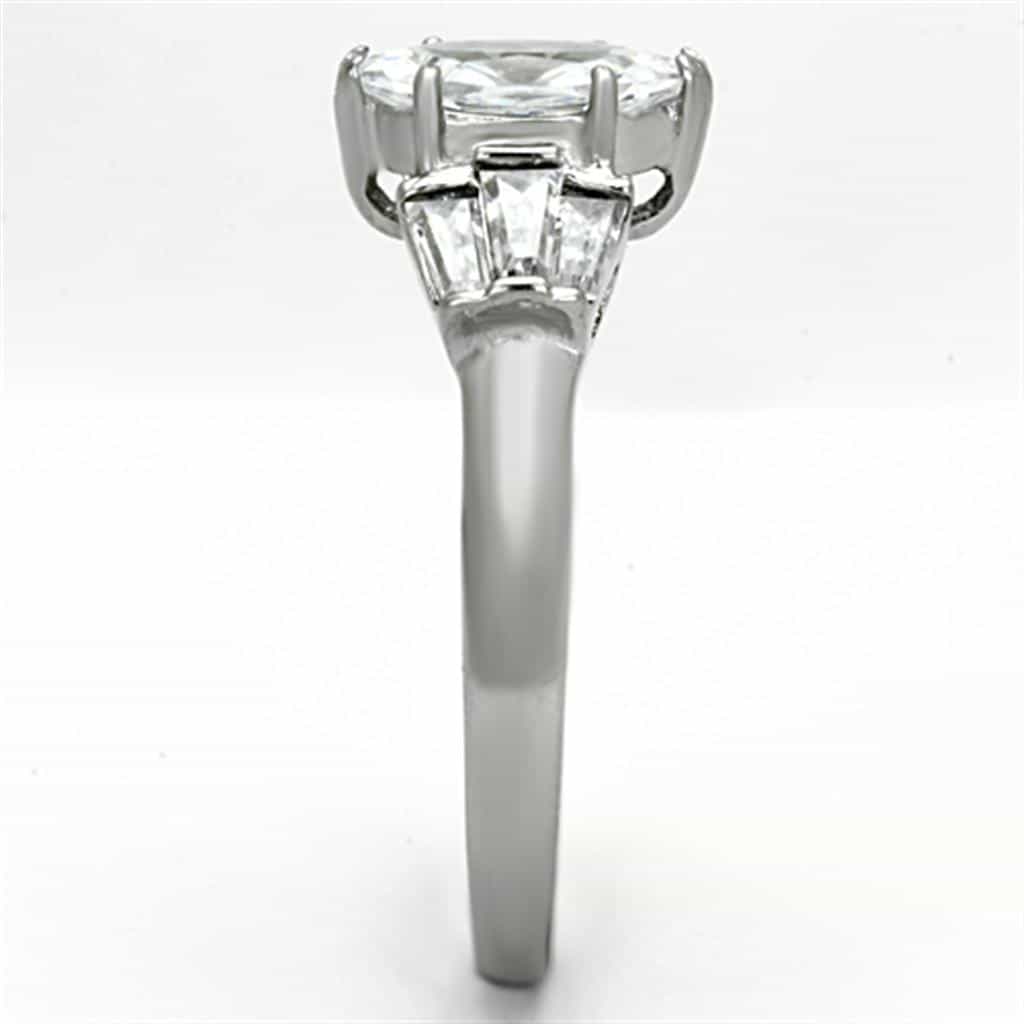 Stainless Steel Marquise Baguette CZ Ring | The Stainless Jewelry view 8