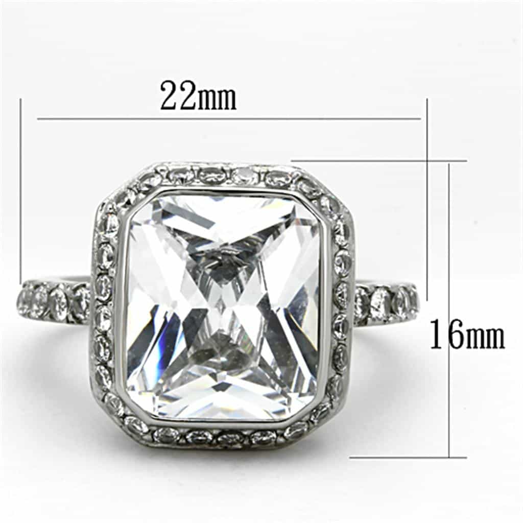 Stainless Steel Princess Halo Ring | The Stainless Jewelry view 6