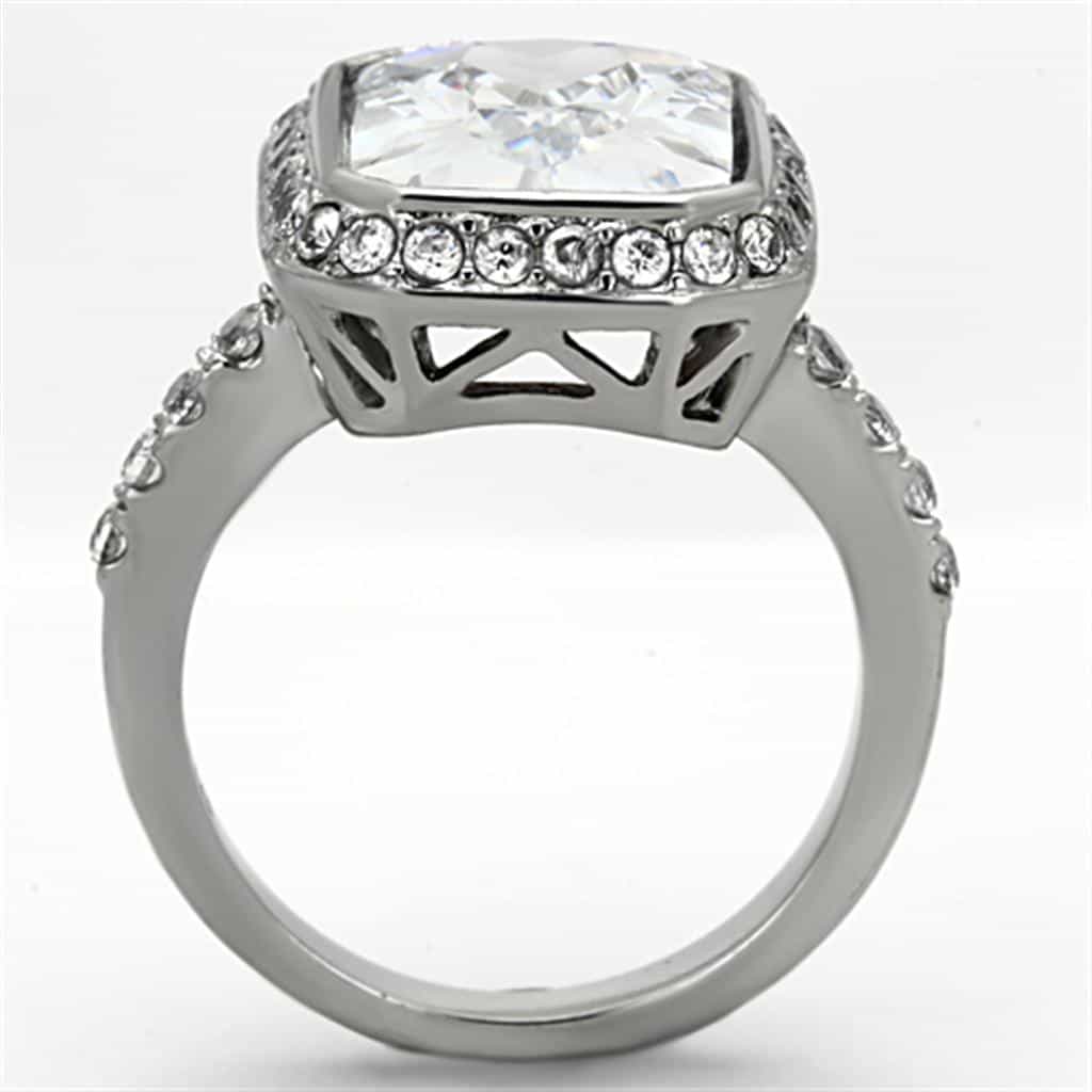 Stainless Steel Princess Halo Ring | The Stainless Jewelry view 7