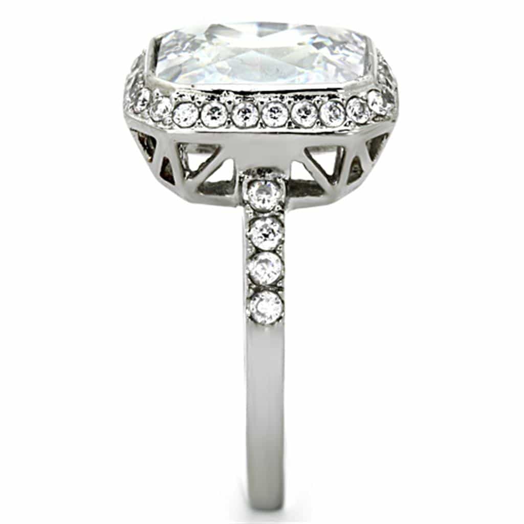 Stainless Steel Princess Halo Ring | The Stainless Jewelry view 8