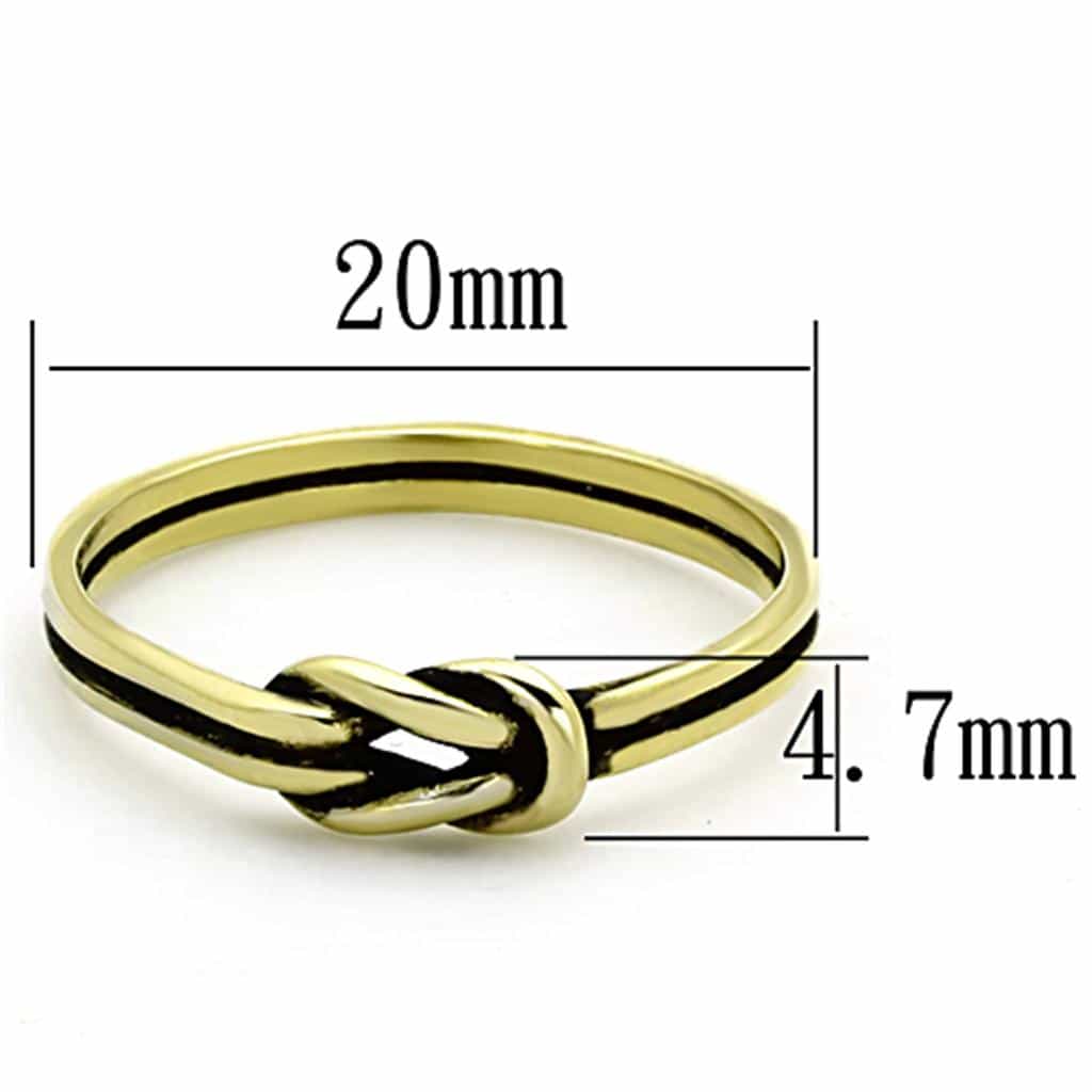 Stainless Steel Gold Polished Love Knot Band Ring view 2