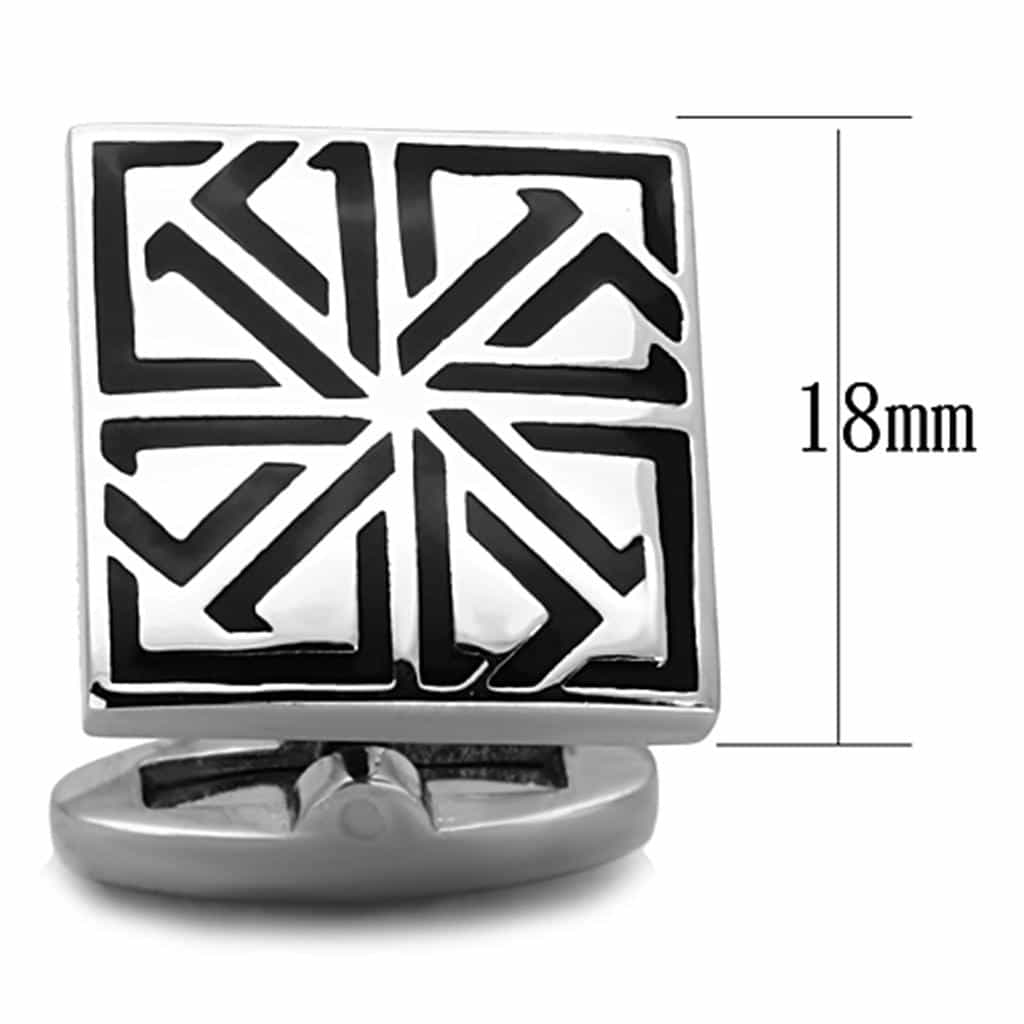 Stainless Steel Sunburst Star Cufflink | The Stainless Jewelry view 2