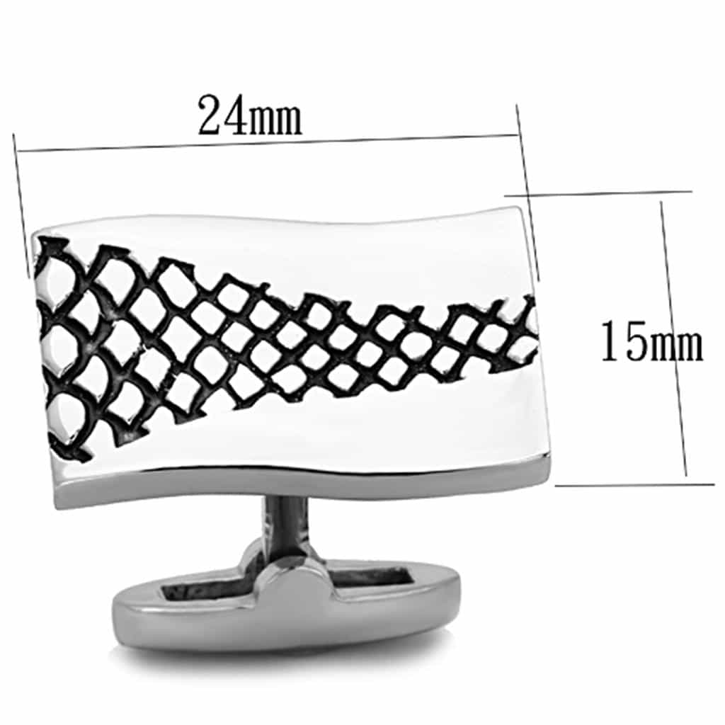 Stainless Steel Mesh Pattern Cufflink | The Stainless Jewelry view 2