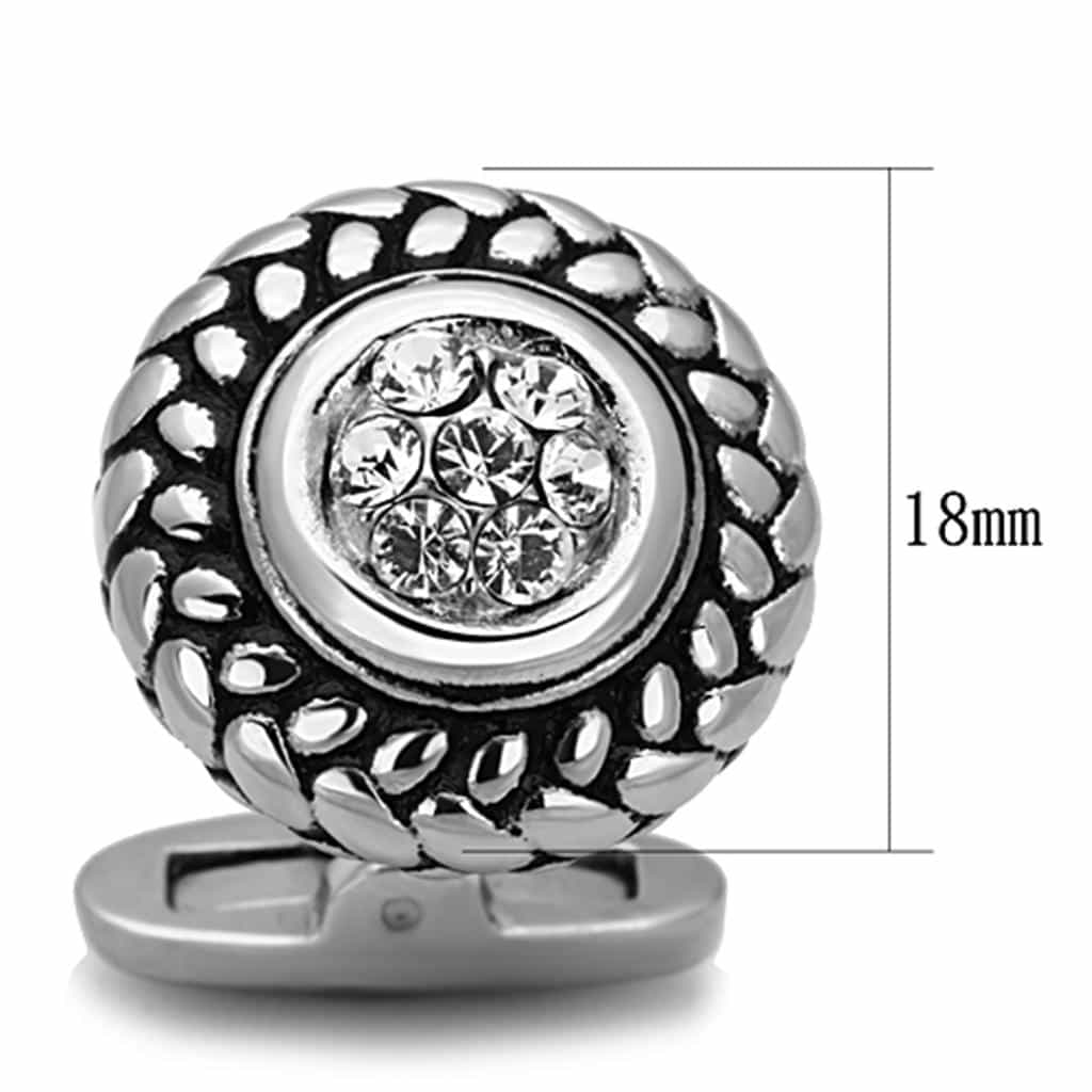 Stainless Steel CZ Pave Round Rope Border Bracelet view 2