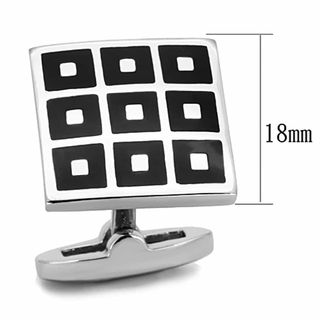 Stainless Steel Checkerboard Square Cufflink view 2