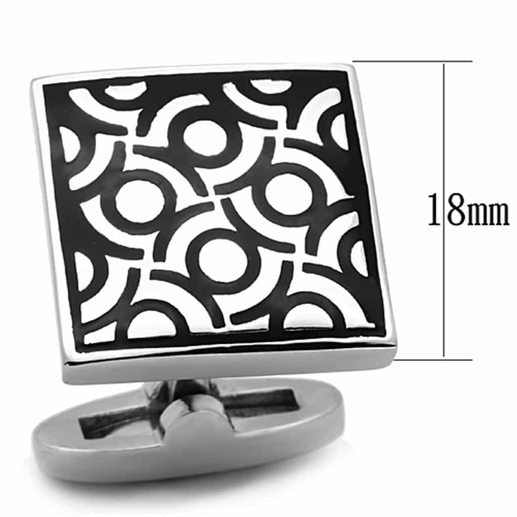 Stainless Steel Circle Swirl Pattern Square Bracelet view 2