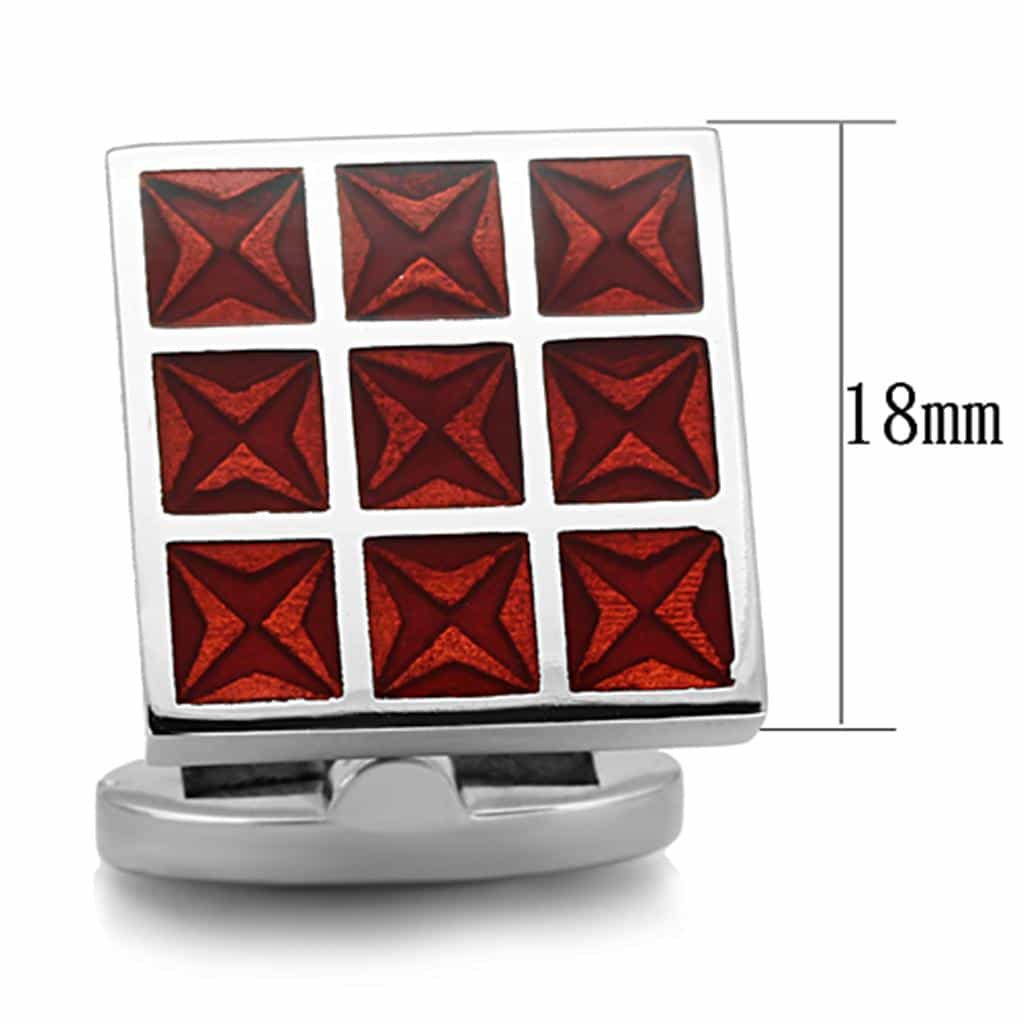 Stainless Steel Red Crystal Grid Square Bracelet view 2