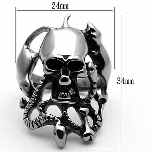 Stainless Steel Dragon Claw Skull Skeleton Ring view 8