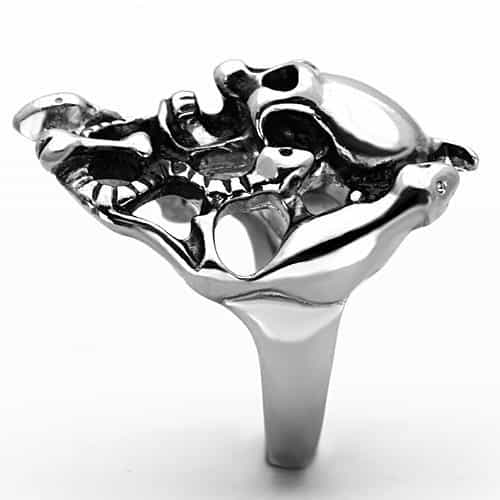 Stainless Steel Dragon Claw Skull Skeleton Ring view 6