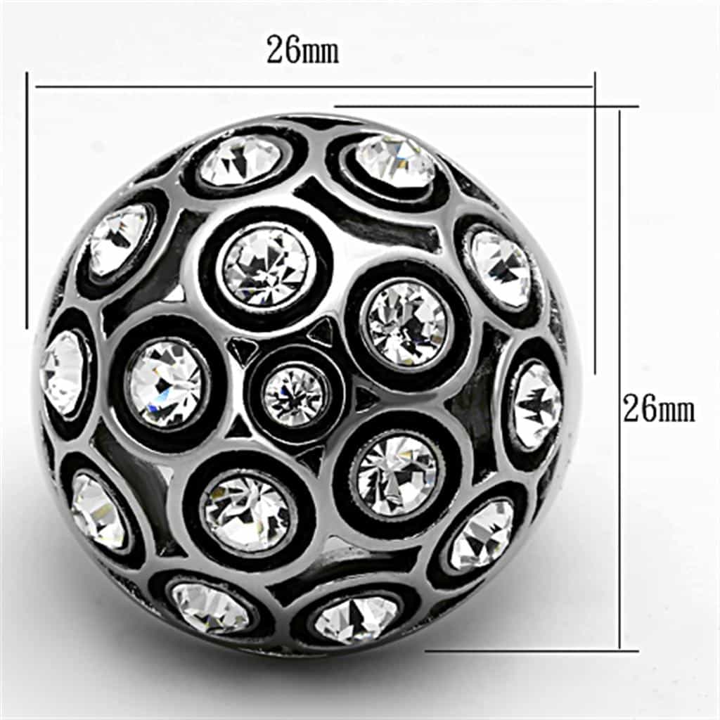 Stainless Steel CZ Multi Bezel Honeycomb Dome Ring view 6