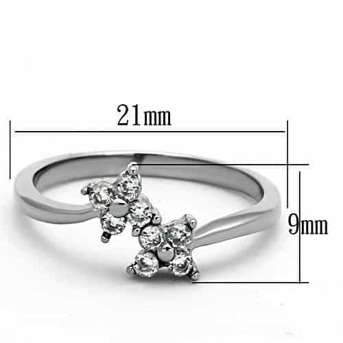 Stainless Steel CZ Marquise Star Cluster Ring view 2