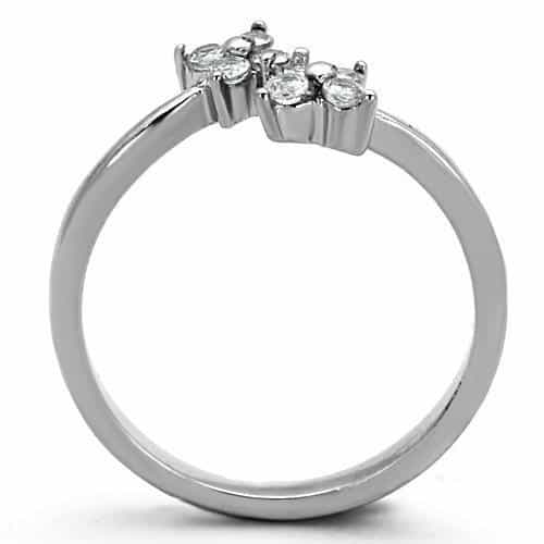 Stainless Steel CZ Marquise Star Cluster Ring view 7