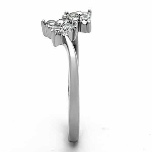 Stainless Steel CZ Marquise Star Cluster Ring view 8