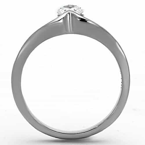 Stainless Steel CZ Pear Solitaire Open Band Set view 7