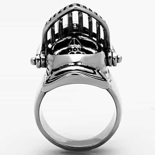 Stainless Steel Knight Helmet Skull Statement Ring view 9