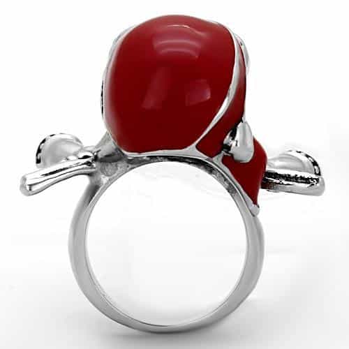 Stainless Steel Pirate Skull Red Bandana Crossbones Ring view 10