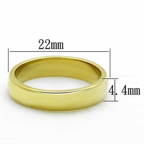 Stainless Steel Gold Polished Dome Band Ring TK1375G view 2